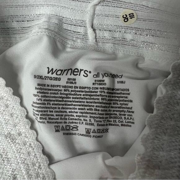 Warners 2X No Pinching, No Problems Dig-Free Comfort Waist Lace Microfiber Panty - Picture 5 of 7
